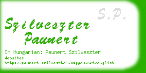 szilveszter paunert business card